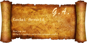 Gedai Arnold névjegykártya